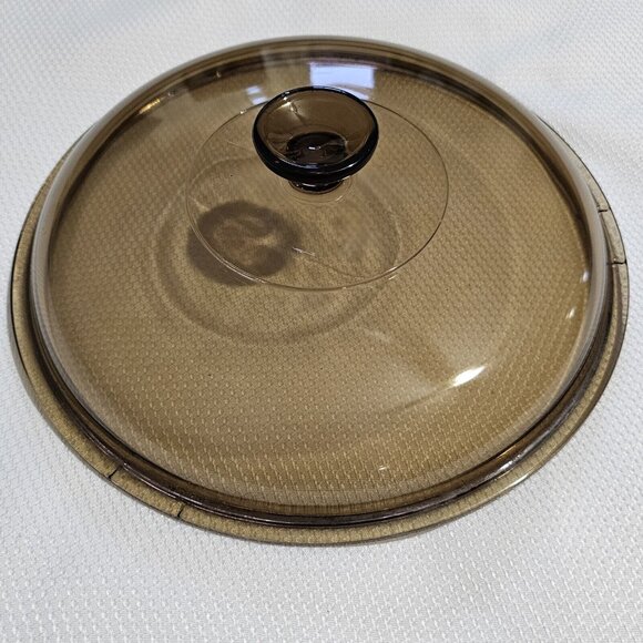 Pyrex Visions Fireside Lid 8.5" amber pot Corning Glass V 2.5C replacement - Picture 1 of 8